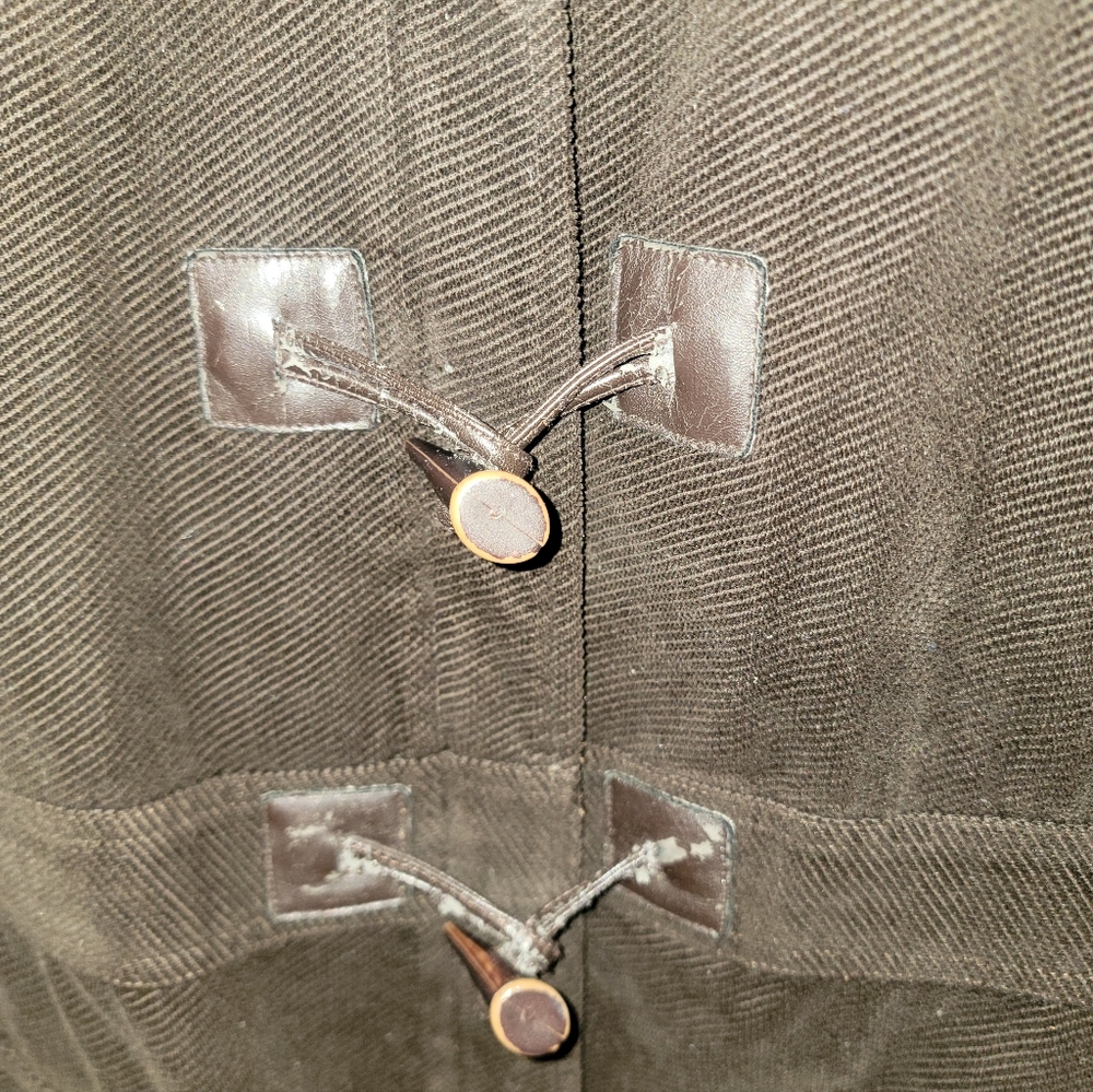 Misses Sz XL Jones New York Signature Brown Corduroy Toggle Button Coat - Picture 2 of 10